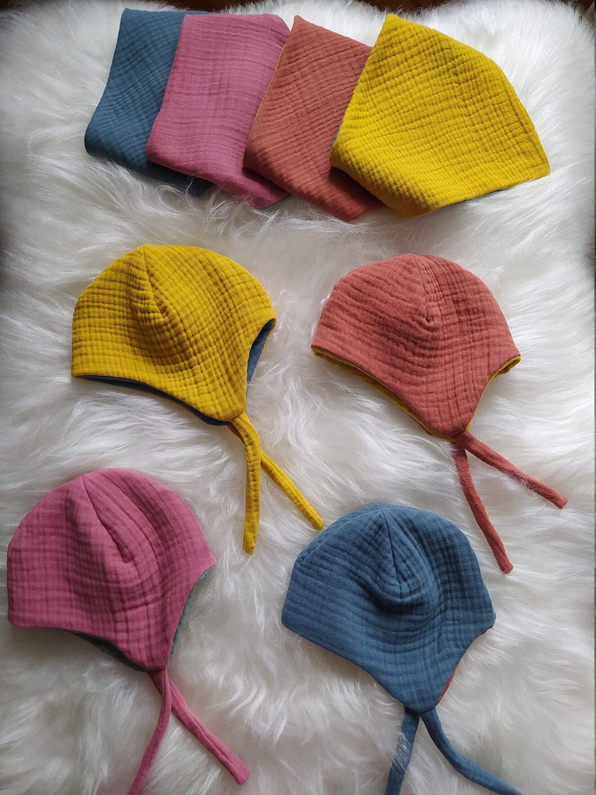 Muslin Reversible Baby Bonnet - Image 5