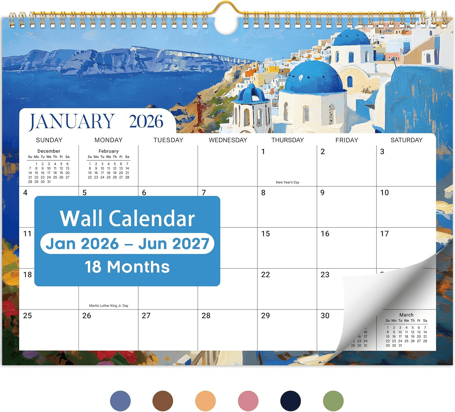 2026 Festival Surprise Calendar,18-Month Wall Calendar Runs from Jan 2026 to Jun 2027, 11.5″ x 14.7″, Large Monthly Calendar with Twin-Wire Binding, Perfect for Home or Office – Seasonal